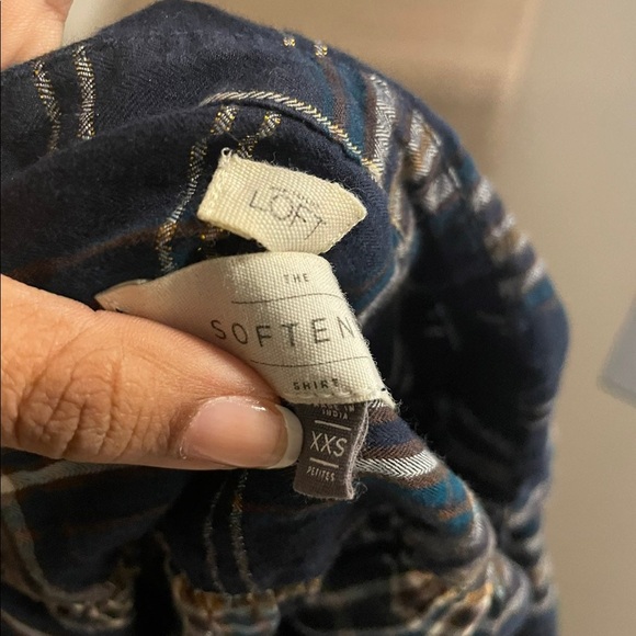 Loft xxsp fall shimmer plaid top - Picture 2 of 2